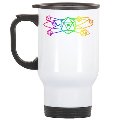 DnD D20 Atom Rainbow Gamer Stainless Steel Travel Mug