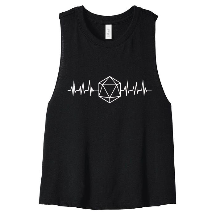 DnD D20 Life Pulse Women's Racerback Cropped Tank