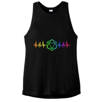 DnD D20 Life Pulse Rainbow Ladies PosiCharge Tri-Blend Wicking Tank