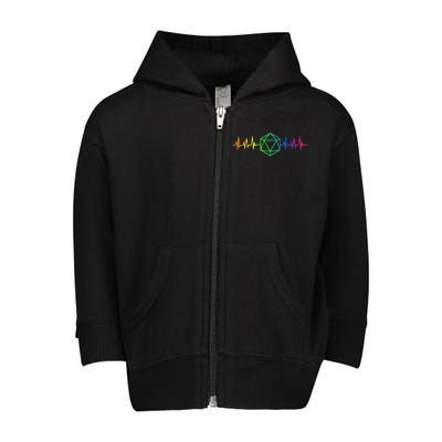 DnD D20 Life Pulse Rainbow Toddler Zip Fleece Hoodie