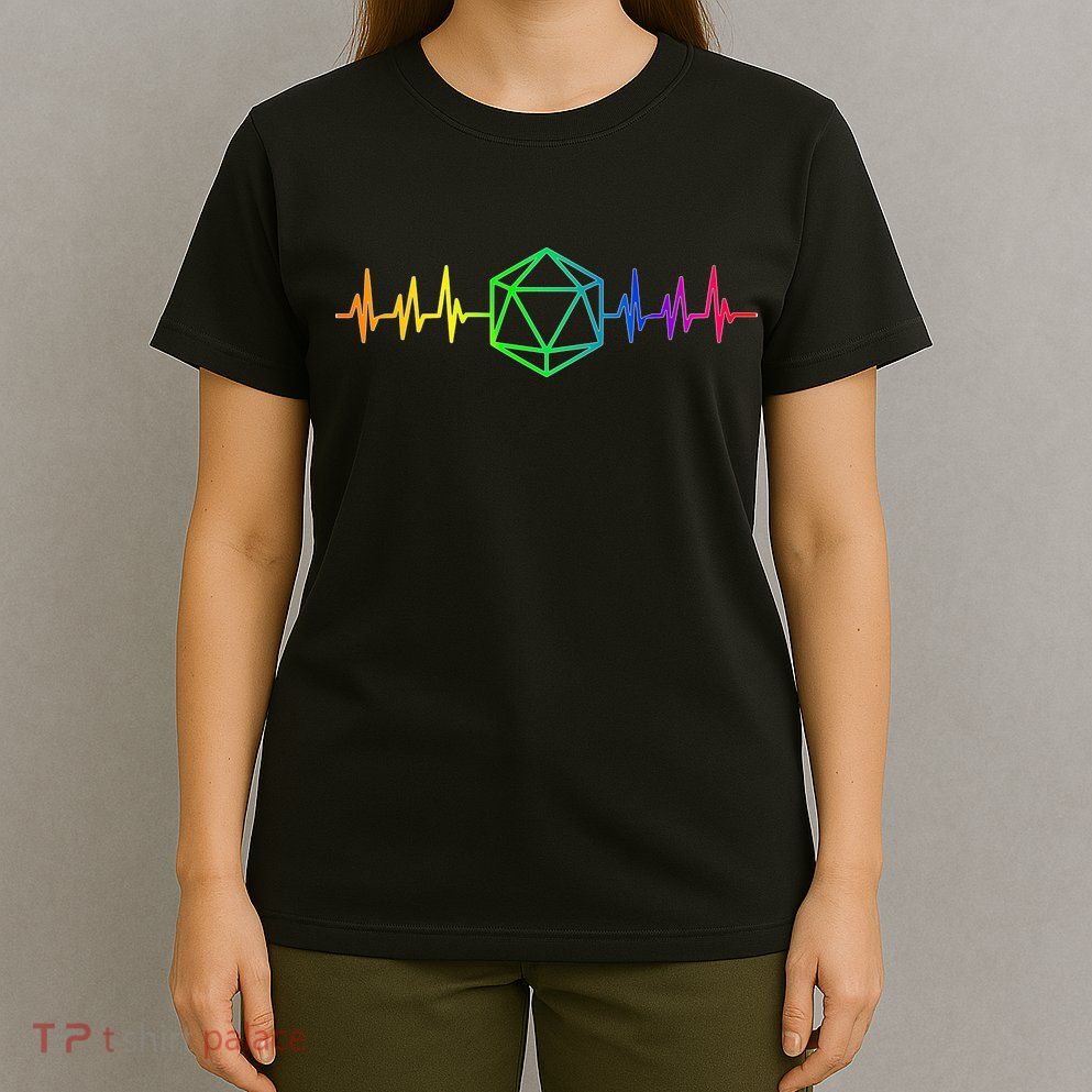 DnD D20 Life Pulse Rainbow T-Shirt