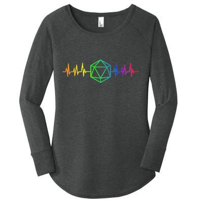 DnD D20 Life Pulse Rainbow Women's Perfect Tri Tunic Long Sleeve Shirt