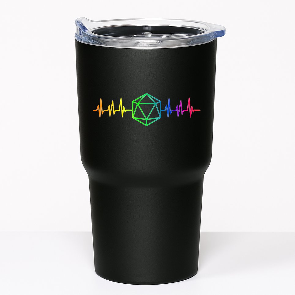 DnD D20 Life Pulse Rainbow Tumbler