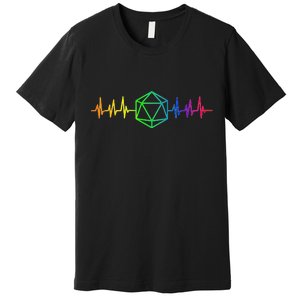 DnD D20 Life Pulse Rainbow Premium T-Shirt