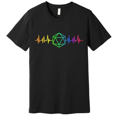 DnD D20 Life Pulse Rainbow Premium T-Shirt