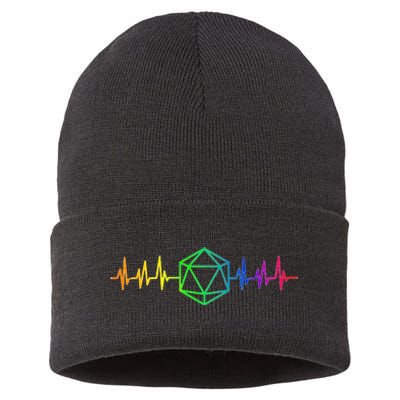 DnD D20 Life Pulse Rainbow Sustainable Knit Beanie