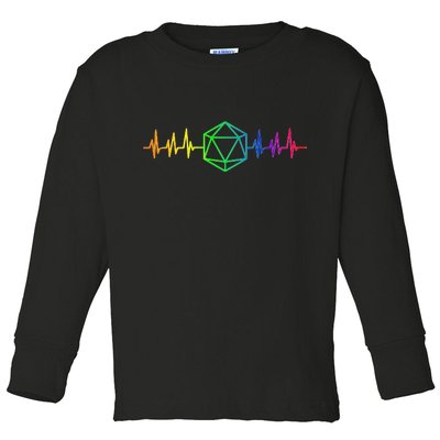 DnD D20 Life Pulse Rainbow Toddler Long Sleeve Shirt