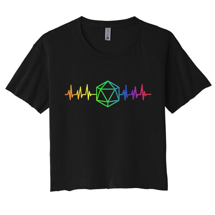 DnD D20 Life Pulse Rainbow Women's Crop Top Tee