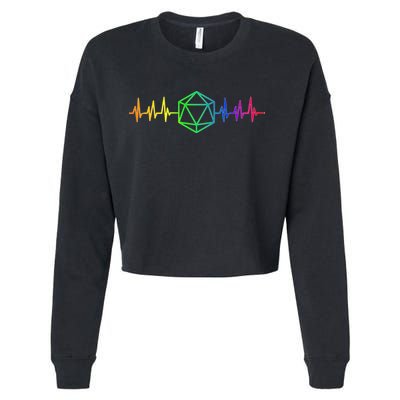 DnD D20 Life Pulse Rainbow Cropped Pullover Crew