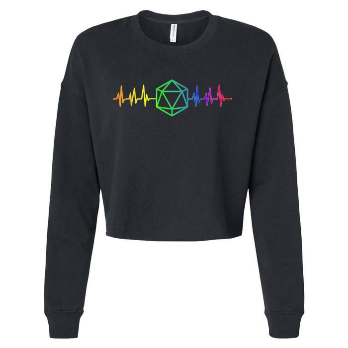 DnD D20 Life Pulse Rainbow Cropped Pullover Crew