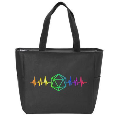 DnD D20 Life Pulse Rainbow Zip Tote Bag