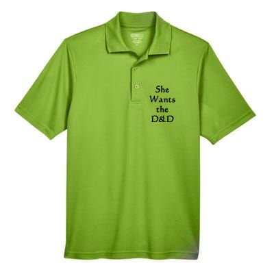 DnD Funny She Wants The D&D Men's Origin Performance Pique Polo