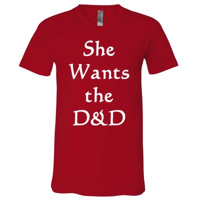 DnD Funny She Wants The D&D V-Neck T-Shirt