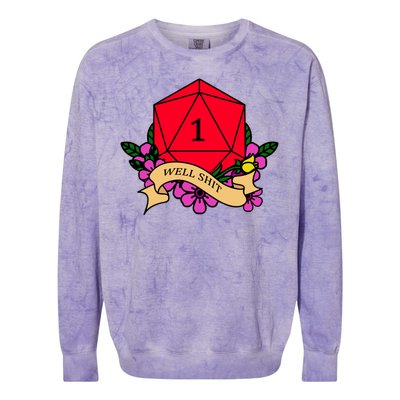 DND Well Shit Dice Game Colorblast Crewneck Sweatshirt