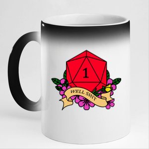 DND Well Shit Dice Game 11oz Black Color Changing Mug