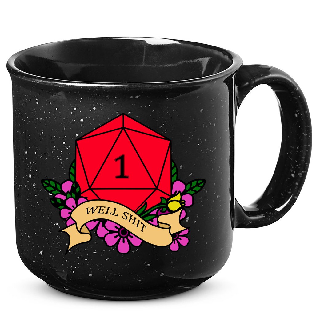 DND Well Shit Dice Game 15oz Campfire Ceramic Mug
