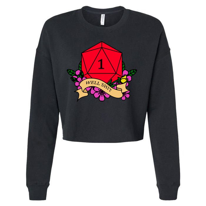 DND Well Shit Dice Game Cropped Pullover Crew