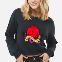 DND Well Shit Dice Game Cropped Pullover Crew