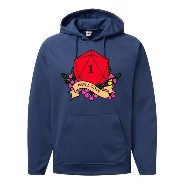 DND Well Shit Dice Game Performance Fleece Hoodie