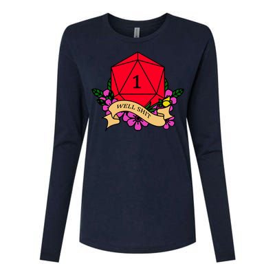 DND Well Shit Dice Game Womens Cotton Relaxed Long Sleeve T-Shirt