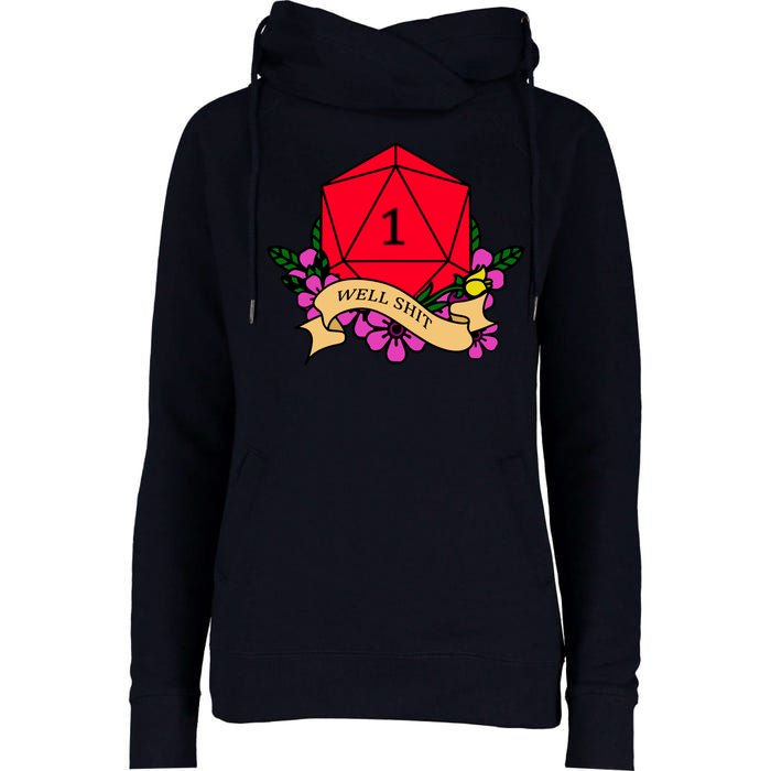 DND Well Shit Dice Game Womens Funnel Neck Pullover Hood