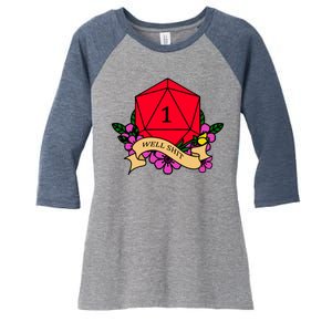 DND Well Shit Dice Game Women's Tri-Blend 3/4-Sleeve Raglan Shirt