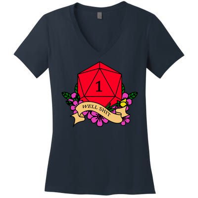 DND Well Shit Dice Game Women's V-Neck T-Shirt