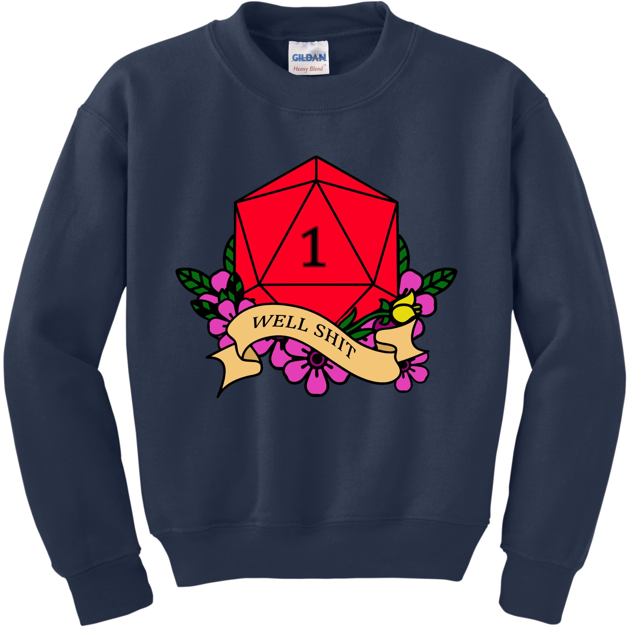 DND Well Shit Dice Game Kids Sweatshirt