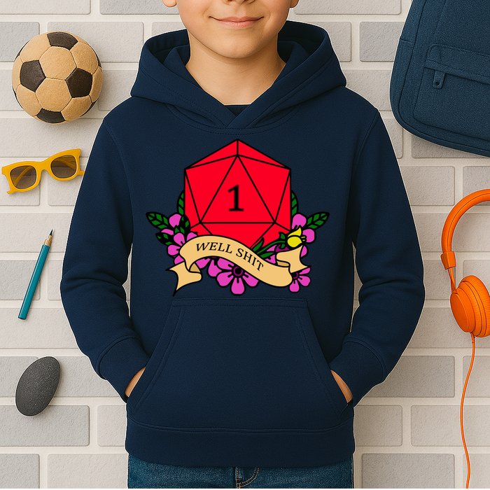 DND Well Shit Dice Game Kids Hoodie