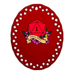 DND Well Shit Dice Game Ceramic Oval Ornament