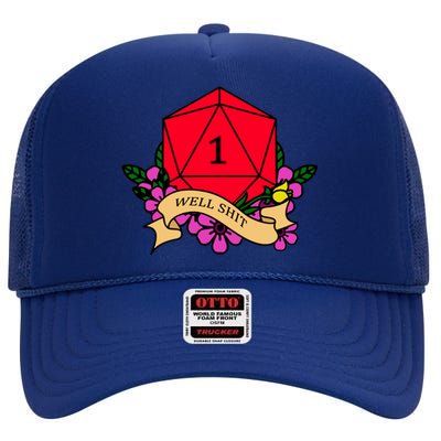 DND Well Shit Dice Game High Crown Mesh Back Trucker Hat