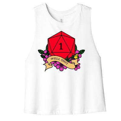 DND Well Shit Dice Game Women's Racerback Cropped Tank