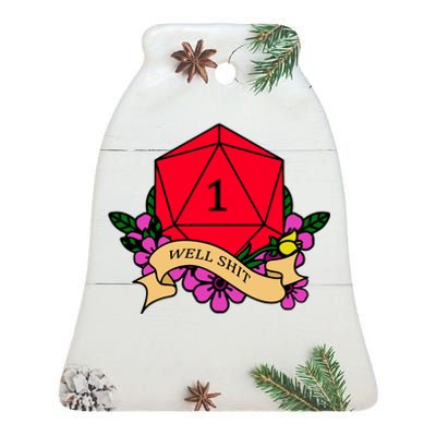 DND Well Shit Dice Game Ceramic Bell Ornament