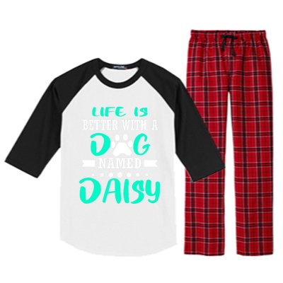 Dog Named Daisy Cute Funny Dog Owner Mom Dad Christmas Gift Raglan Sleeve Pajama Set