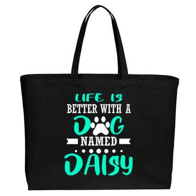 Dog Named Daisy Cute Funny Dog Owner Mom Dad Christmas Gift Cotton Canvas Jumbo Tote