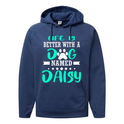 Dog Named Daisy Cute Funny Dog Owner Mom Dad Christmas Gift Performance Fleece Hoodie