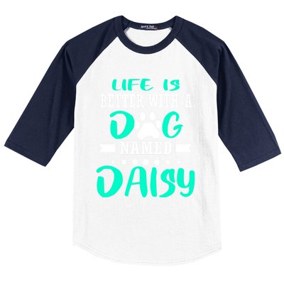 Dog Named Daisy Cute Funny Dog Owner Mom Dad Christmas Gift Baseball Sleeve Shirt