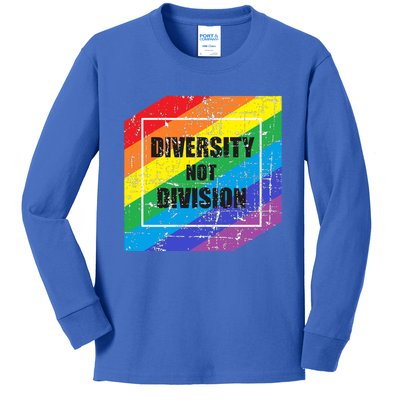 Diversity Not Division Peace Love Inclusionn Hu Rights Gift Kids Long Sleeve Shirt