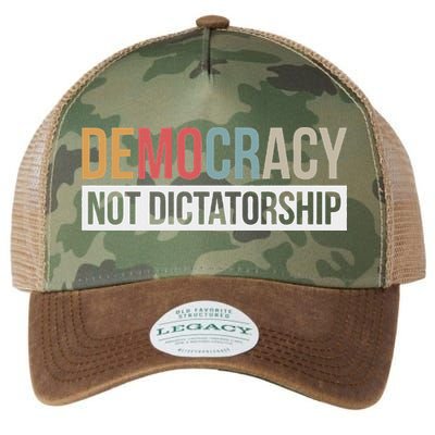 Democracy Not Dictatorship Legacy Tie Dye Trucker Hat
