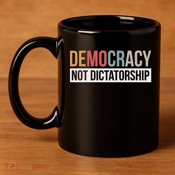 Democracy Not Dictatorship 11oz C Handle Ceramic Mug