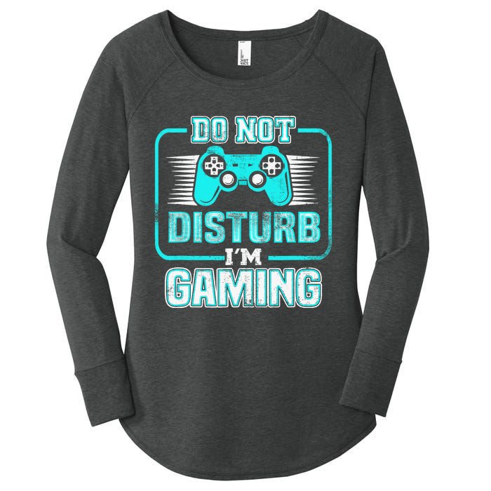 Do Not Disturb I'm Gaming Funny Gamer Video Games Boys Women's Perfect Tri Tunic Long Sleeve Shirt