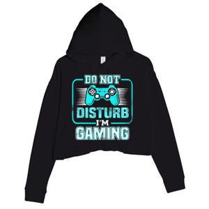 Do Not Disturb I'm Gaming Funny Gamer Video Games Boys Crop Fleece Hoodie