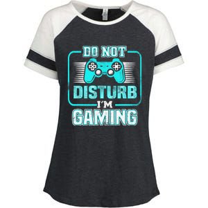 Do Not Disturb I'm Gaming Funny Gamer Video Games Boys Enza Ladies Jersey Colorblock Tee