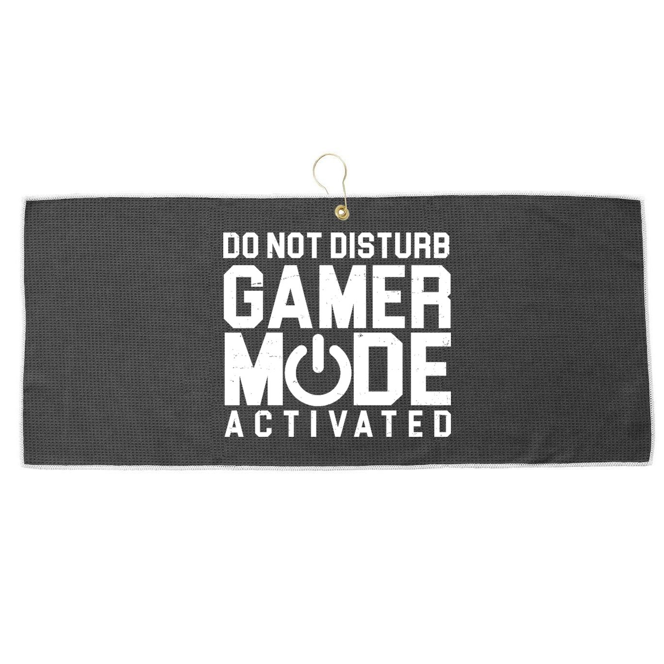 Do Not Disturb Gamer Mode Activated Large Microfiber Waffle Golf Towel