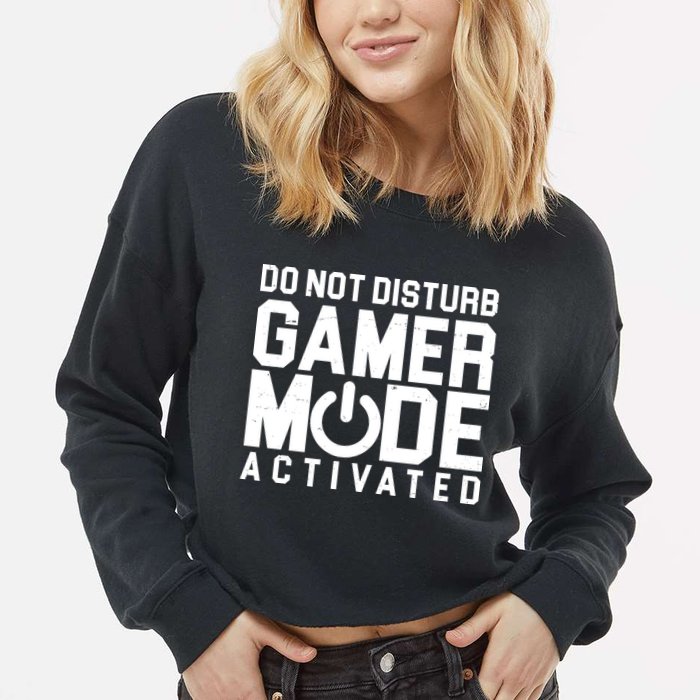 Do Not Disturb Gamer Mode Activated Cropped Pullover Crew