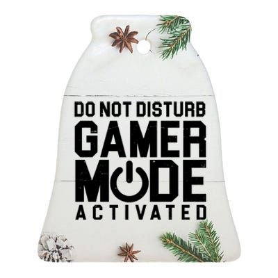 Do Not Disturb Gamer Mode Activated Ceramic Bell Ornament