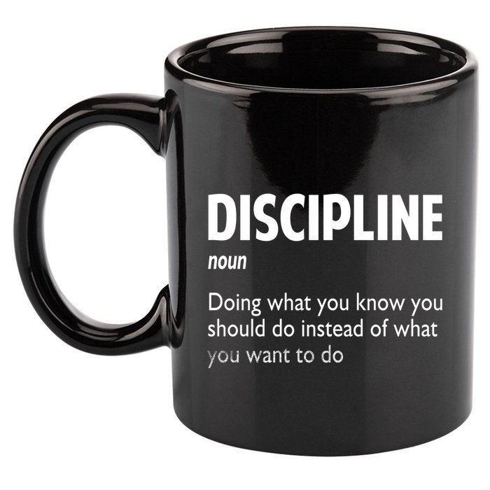 Discipline Noun Definition Motivational Quotes 11oz C Handle Ceramic Mug
