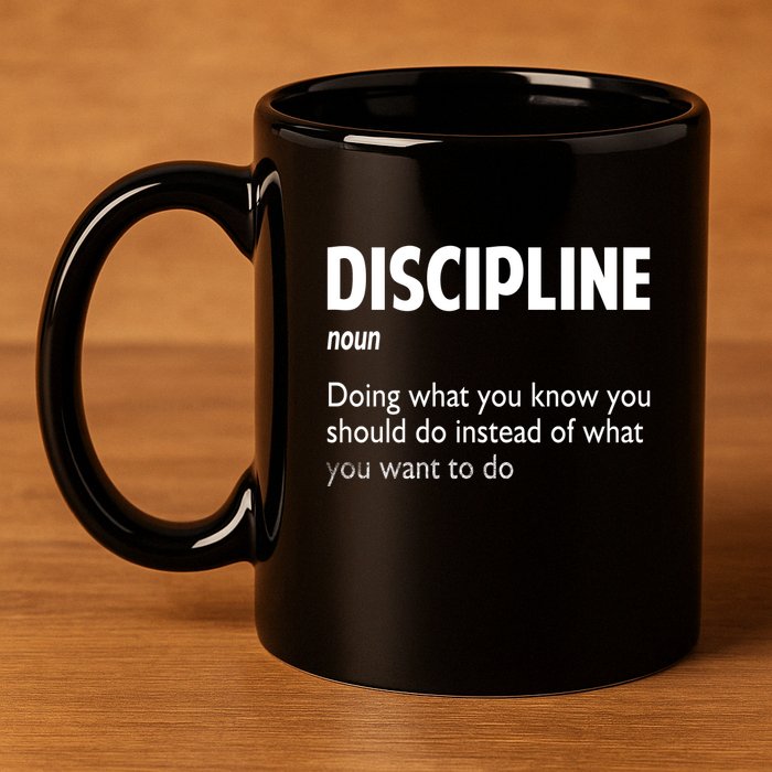 Discipline Noun Definition Motivational Quotes 11oz C Handle Ceramic Mug