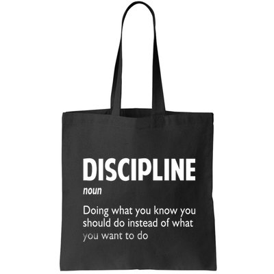 Discipline Noun Definition Motivational Quotes Bag