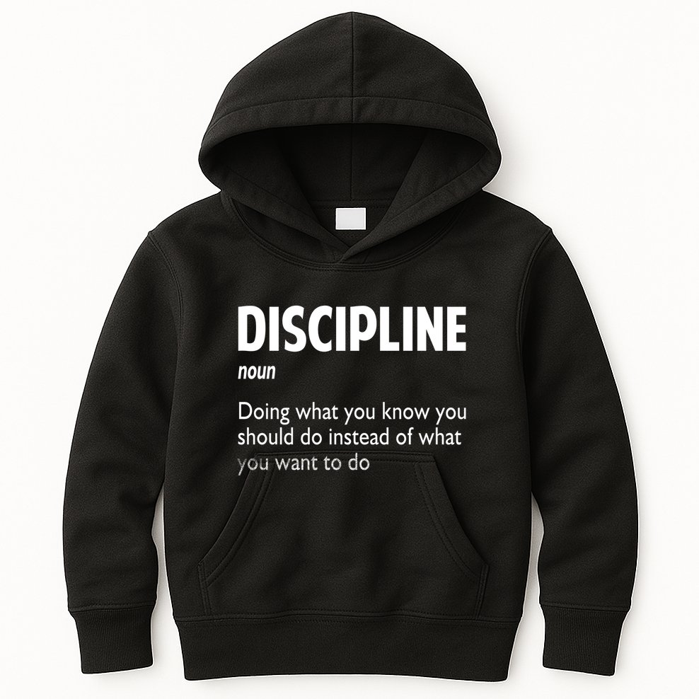 Discipline Noun Definition Motivational Quotes Kids Hoodie